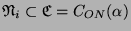 $ \mathfrak{N}_i\subset
\mathfrak{C} = C_{ON}(\alpha)$