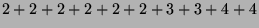 $ 2+2+2+2+2+2+3+3+4+4$