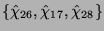 $ \{\hat{\chi}_{26},\hat{\chi}_{17},\hat{\chi}_{28}\}$