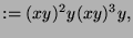 $\displaystyle := (xy)^2y(xy)^3y,$