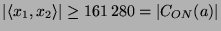 $ \vert\langle x_1,x_2\rangle\vert \geq 161\,280 = \vert C_{ON}(a)\vert$
