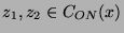 $ z_1,z_2 \in C_{ON}(x)$