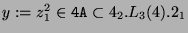 $ y :=
z_1^2\in \texttt{4A}\subset 4_2.L_3(4).2_1$