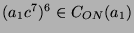 $ (a_1 c^7)^6 \in C_{ON}(a_1)$