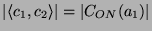 $ \vert\langle c_1, c_2\rangle\vert = \vert C_{ON}(a_1)\vert$