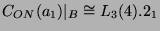 $ C_{ON}(a_1)\vert _B \cong L_3(4).2_1$
