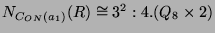$ N_{C_{ON}(a_1)}(R) \cong
3^2:4.(Q_8\times 2)$