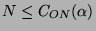 $ N\leq C_{ON}(\alpha)$