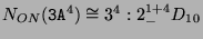 $ N_{ON}(\texttt{3A}^4) \cong
3^4:2^{1+4}_-D_{10}$