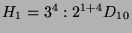 $ H_1 =
3^4:2^{1+4}D_{10}$