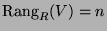 $ \operatorname{Rang}_R(V) = n$