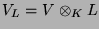 $ V_L = V\otimes_K L$