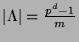$ \vert\Lambda\vert = \frac{p^d-1}{m}$