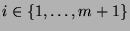 $ i\in\{1,\dots,m+1\}$