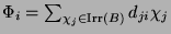 $ \Phi_i = \sum_{\chi_j\in\operatorname{Irr}(B)}
d_{ji}\chi_j$
