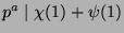 $ p^a\mid
\chi(1)+\psi(1)$