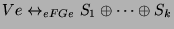 $ Ve \leftrightarrow_{eFGe} S_1 \oplus
\cdots \oplus S_k$
