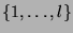 $ \{1,\dots,l\}$