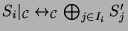 $ S_i\vert _{{\protect\mathcal{C}}}
\leftrightarrow_{{\protect\mathcal{C}}
} \bigoplus_{j\in I_i}
S_j'$