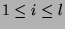 $ 1\leq i \leq l$