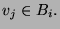 $\displaystyle v_j \in B_i.$