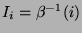$ I_i = \beta^{-1}(i)$