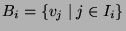 $ B_i =
\{v_j \mid j\in I_i\}$