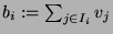 $ b_i := \sum_{j\in I_i} v_j$