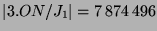 $ \vert 3.ON/J_1\vert = 7\,874\,496$