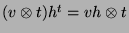 $ (v\otimes t)h^t = vh\otimes t$