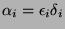 $ \alpha_i =
\epsilon_i\delta_i$