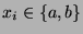 $ x_i\in\{a,b\}$