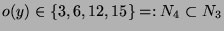 $ o(y) \in \{3,6,12,15\} =: N_4 \subset N_3$