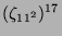 $ (\zeta_{11^2})^{17}$