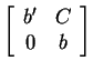 $ \left[\begin{array}{cc}
b' & C \\  0 & b
\end{array} \right]$