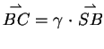 $\stackrel{
\rightharpoonup}{BC} \ =\gamma \ \cdot \stackrel{\rightharpoonup}{SB}$