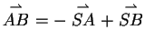 $\stackrel{\rightharpoonup}{AB} \ =
-\stackrel{\rightharpoonup}{SA}+\stackrel{\rightharpoonup}{SB}$