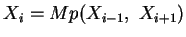$ X_{i} = Mp (X_{i-1},\
X_{i+1})$