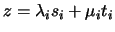 % latex2html id marker 195
$z = \lambda_i s_i + \mu_i t_i$
